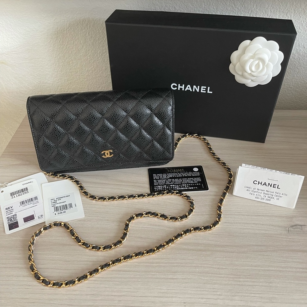 Chanel Wallet on Chain WOC black caviar with gold